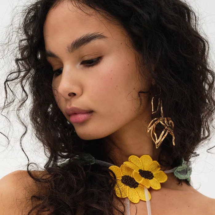 For Love And Lemons Prato Gold Flower Earrings 39$